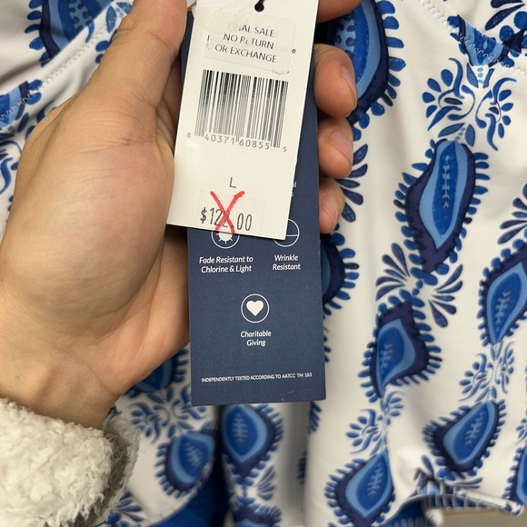 Cabana Life Blue and White Floral reversible Swimsuit - Picture 3 of 8